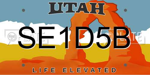 SE1D5B Utah License Plate