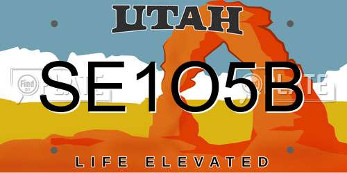 SE1O5B Utah License Plate