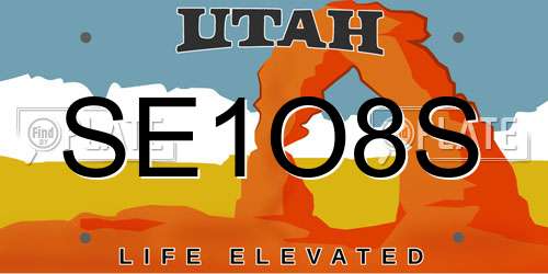 SE1O8S Utah License Plate