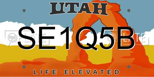 SE1Q5B Utah License Plate