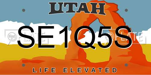 SE1Q5S Utah License Plate