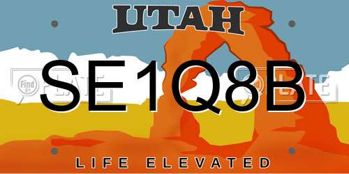 SE1Q8B Utah License Plate