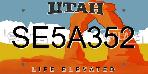 SE5A352 Utah License Plate