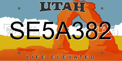 SE5A382 Utah License Plate