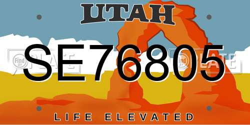 SE76805 Utah License Plate