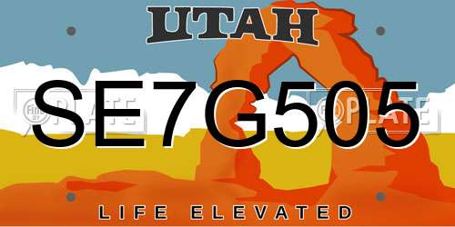 SE7G505 Utah License Plate