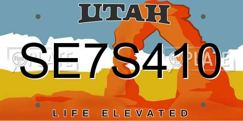 SE7S410 Utah License Plate