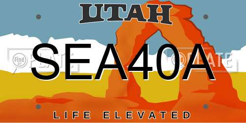 SEA40A Utah License Plate