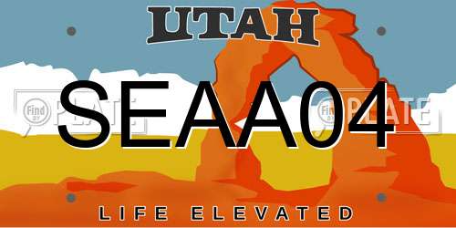SEAA04 Utah License Plate