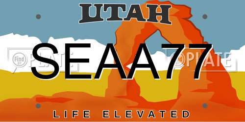 SEAA77 Utah License Plate