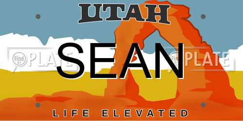 SEAN Utah License Plate