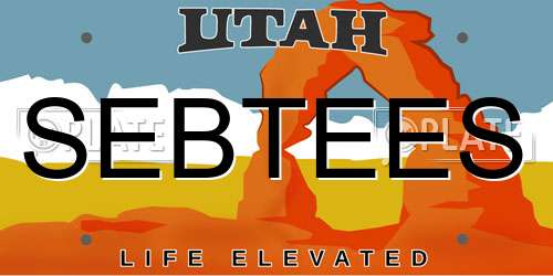 SEBTEES Utah License Plate