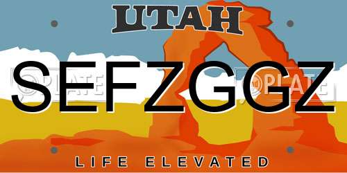 SEFZGGZ Utah License Plate