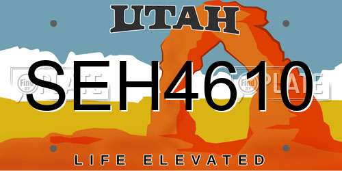 SEH4610 Utah License Plate