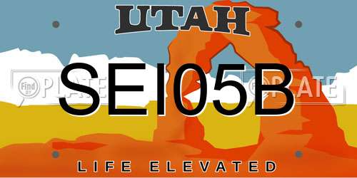 SEI05B Utah License Plate