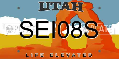 SEI08S Utah License Plate