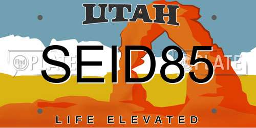 SEID85 Utah License Plate