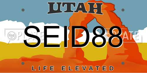 SEID88 Utah License Plate
