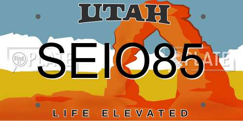 SEIO85 Utah License Plate