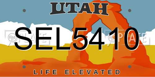 SEL5410 Utah License Plate