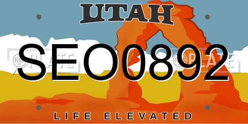 SEO0892 Utah License Plate