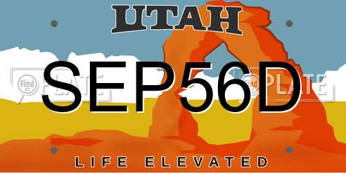 SEP56D Utah License Plate