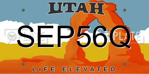 SEP56Q Utah License Plate