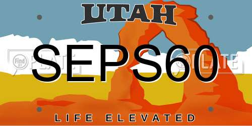 SEPS60 Utah License Plate