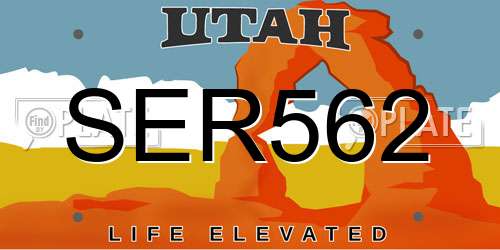 SER562 Utah License Plate