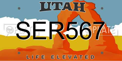 SER567 Utah License Plate