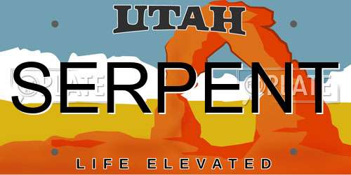 SERPENT Utah License Plate