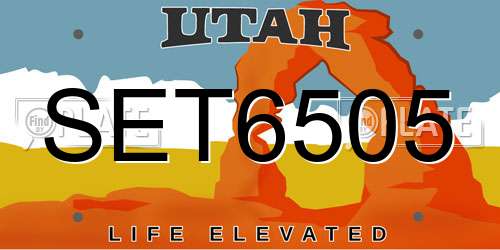 SET6505 Utah License Plate