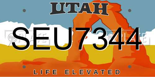 SEU7344 Utah License Plate