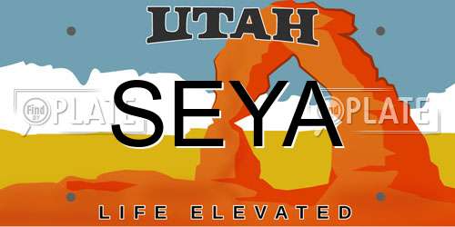SEYA Utah License Plate