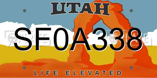 SF0A338 Utah License Plate