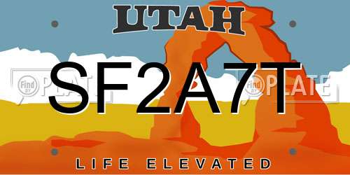 SF2A7T Utah License Plate