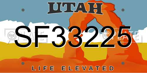 SF33225 Utah License Plate