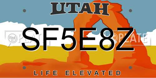 SF5E8Z Utah License Plate