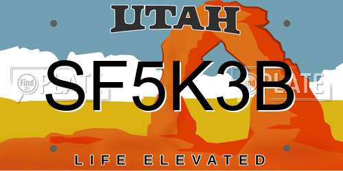 SF5K3B Utah License Plate