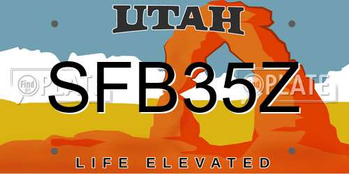 SFB35Z Utah License Plate