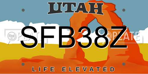 SFB38Z Utah License Plate