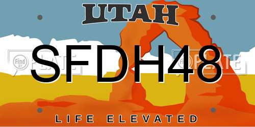 SFDH48 Utah License Plate