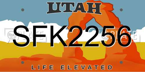 SFK2256 Utah License Plate
