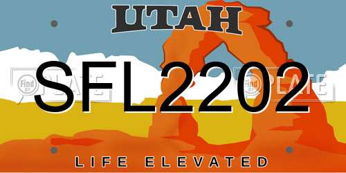 SFL2202 Utah License Plate