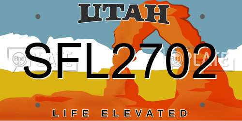 SFL2702 Utah License Plate