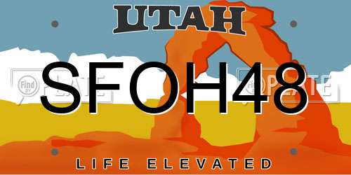 SFOH48 Utah License Plate