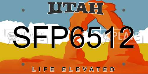 SFP6512 Utah License Plate