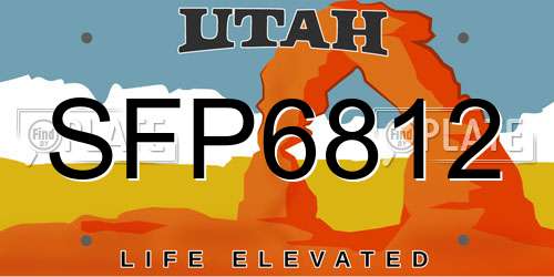 SFP6812 Utah License Plate