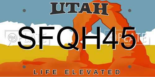 SFQH45 Utah License Plate