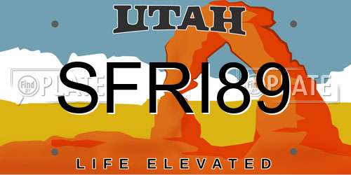 SFRI89 Utah License Plate